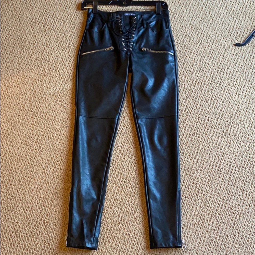 Faux leather pants